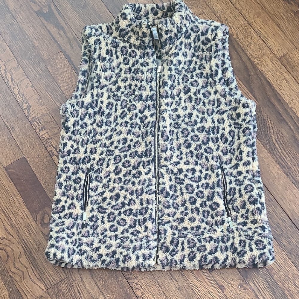 Calvin Klein Leopard Print Fleece Vest